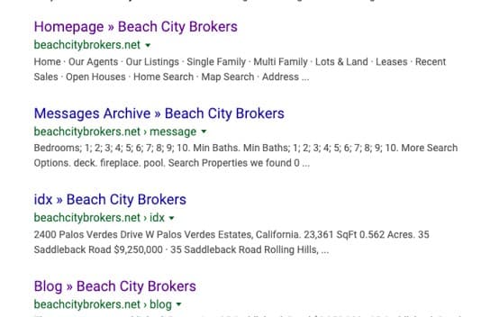 Before: No title tags or meta descriptions